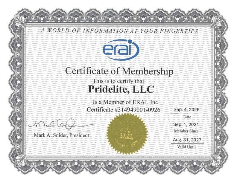 ERAI – CERTIFICATE OF MEMBERSHIP
